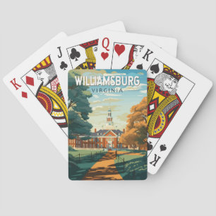 Williamsburg Virginia Travel Art Vintage Pokerkaarten