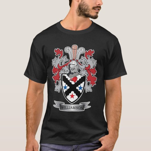 Williamson Family Crest Coat of Arms T-shirt (Voorkant)