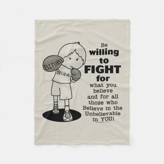 Willing to Fight Fleece Deken (Voorkant)