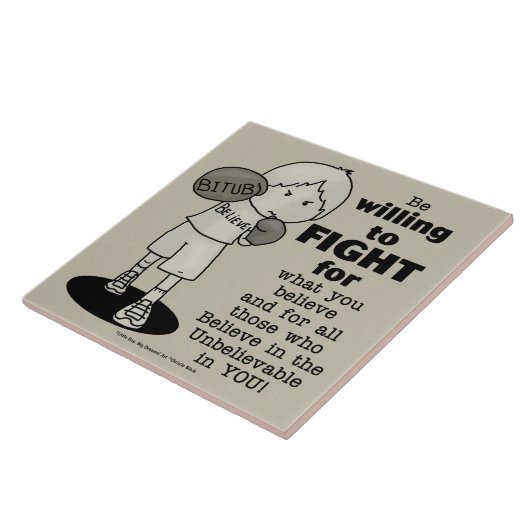 Willing to Fight Tegeltje (Zijkant)