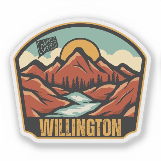 Willington, Connecticut Sticker (Voorkant)