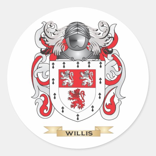 Willis Family Crest (Wapen) Ronde Sticker (Voorkant)
