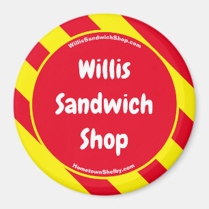 Willis Sandwich Shop Magnet rouge/jaune