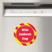 Willis Sandwich Shop Rode/Gele Magneet (Insitu (Vaatwasser))