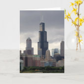 Willis Tower - Chicago, Illinois Wenskaart Kaart (Gele Bloem)