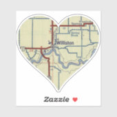 Williston ND Kaart Sticker (Vel)