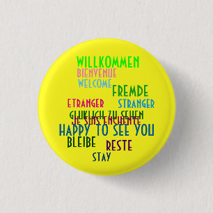 Willkommen cabaret ronde button 3,2 cm
