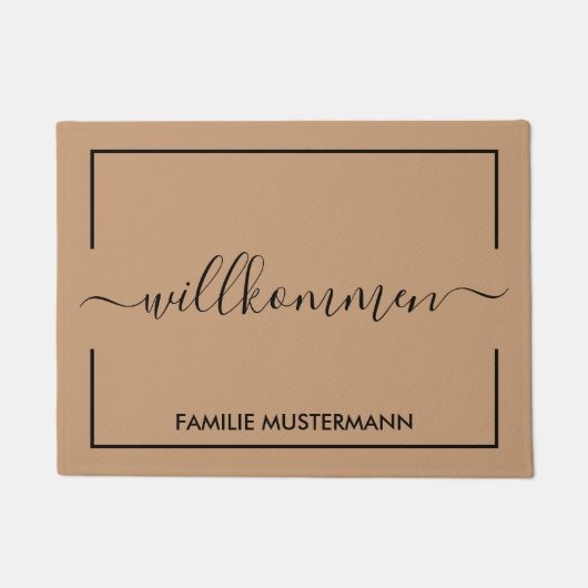 Willkommen Eigene Fußmatte Bedrucken Deurmat (Voorkant)