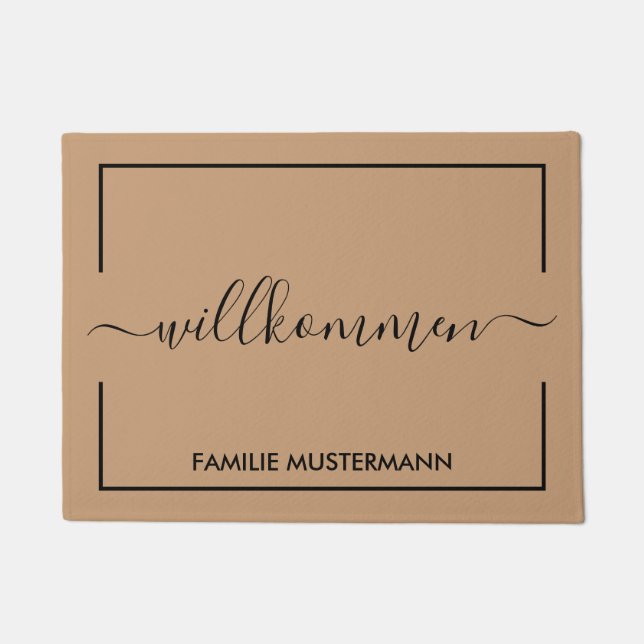 Willkommen Eigene Fußmatte Bedrucken Deurmat (Voorkant)