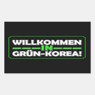 Willkommen in Gruen-Korea! Rechthoekige Sticker