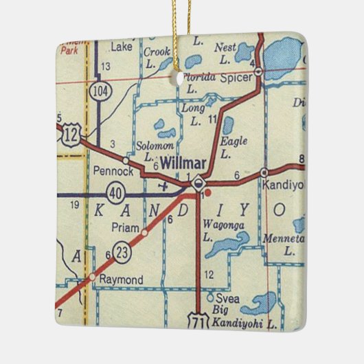 Willmar MN  map Keramisch Ornament (Links)