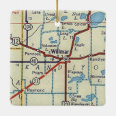 Willmar MN map Keramisch Ornament (Achterkant)