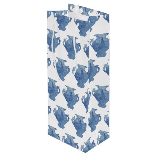 Willow Blue en White Ginger Jars Jar Wijn Cadeautas (Achterkant Gekanteld)