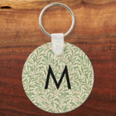 Willow Botanical Leaves William Morris Monogrammed Sleutelhanger (Voorkant)