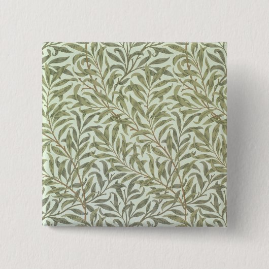 'Willow Bough' mapontwerp, 1887 Vierkante Button 5,1 Cm (Voorkant)