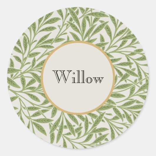 Willow Boughs by William Morris Ronde Sticker (Voorkant)