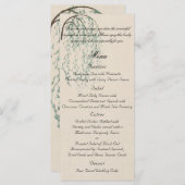 Willow Branch op Linnen Bruiloft Menu (Voorkant / Achterkant)