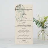 Willow Branch op Linnen Bruiloft Menu (Staand voorkant)