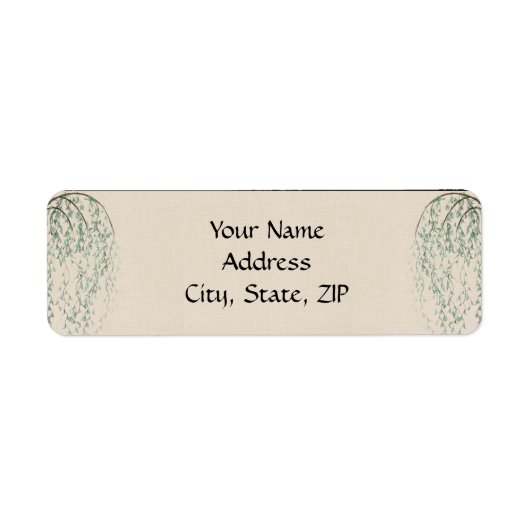 Willow Branch op linnen Etiket (Voorkant)