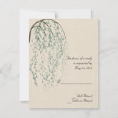 Willow Branch op Linnen Reactiekaart RSVP Kaartje (Voorkant)