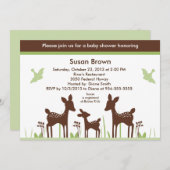 Willow Deer Baby shower Invitation so Cute Kaart (Voorkant / Achterkant)