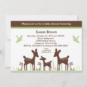 Willow Deer Baby shower Invitation so Cute Kaart