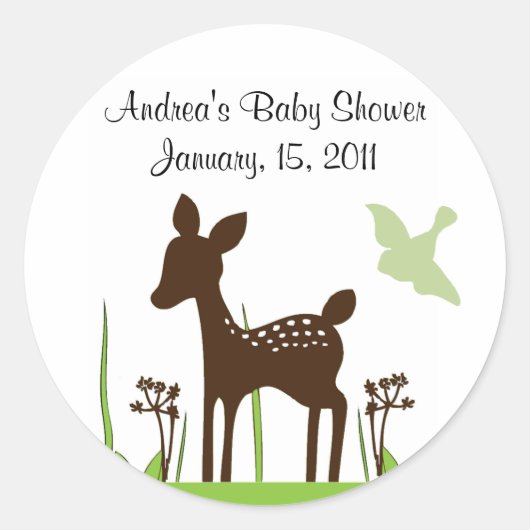 Willow Deer Baby shower Sticker Keepomwille (Voorkant)