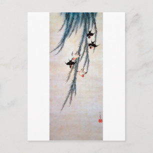 Willow en Swallow, Hokusai Briefkaart