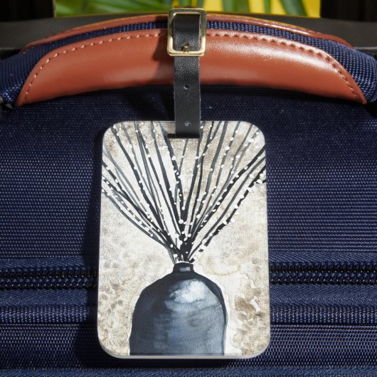 Willow in vaas waterverf bagagelabel (Voorkant Insitu 2)