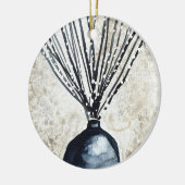 Willow in vaas waterverf keramisch ornament (Links)