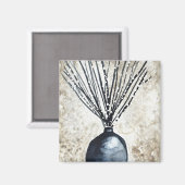 Willow in vaas waterverf magneet (Voorkant / Achterkant)