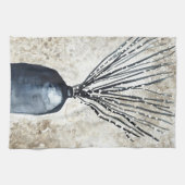 Willow in vaas waterverf theedoek (Horizontaal)