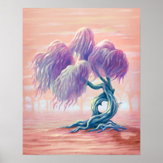 Willow Love Tree Painting Poster