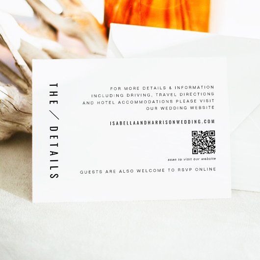 WILLOW Moderne Minimalistische QR-code Huwelijksde Kaart