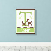 Willow Organic Deer Canvas Letter Name Print 8x10 (Insitu (Houten vloer))