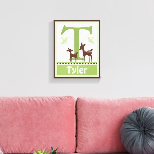 Willow Organic Deer Canvas Letter Name Print 8x10 (Insitu (Woonkamer))