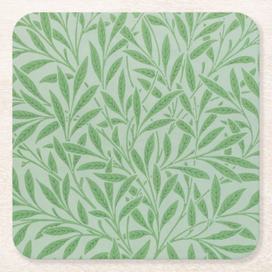 Willow Pattern William Morris Vierkante Kartonnen Onderzetter (Voorkant)