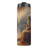 Willow Reflection: vrouw en wolf. Thermosbeker (Voorkant)