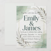 Willow Sage Wedding Invitation (Devant / Derrière)