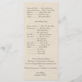 Willow tak op linnen bruiloft programma (Achterkant)