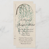 Willow tak op linnen bruiloft programma (Voorkant / Achterkant)