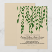Willow Tree Branches Kraft Paper Wedding Uitnodigi Kaart (Voorkant / Achterkant)