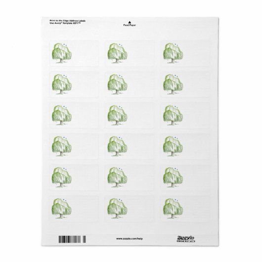 Willow Tree Bruiloft Blank Adresetiketten Etiket (Full Sheet)