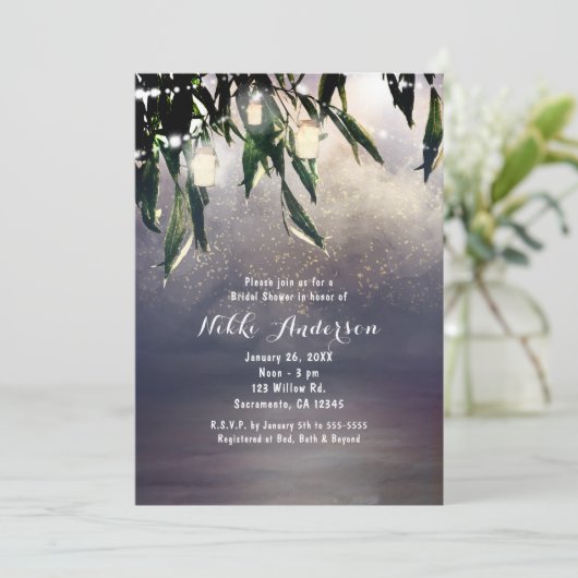 Willow Tree et Mason Jar éclairent les invitations (Debout devant)