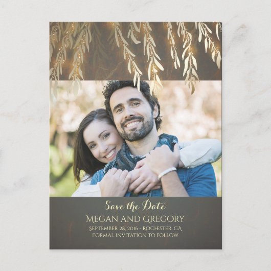 Willow Tree Gold  Foto Sla de datum op Aankondigingskaart (Voorkant)