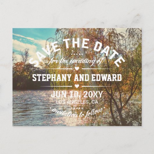 Willow Tree Stylish Save the Date Briefkaart (Voorkant)