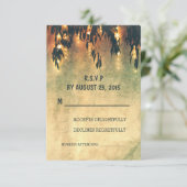 Willow tree takken rustieke string lichten RSVP Kaartje (Staand voorkant)