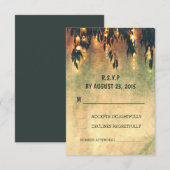 Willow tree takken rustieke string lichten RSVP Kaartje (Voorkant / Achterkant)