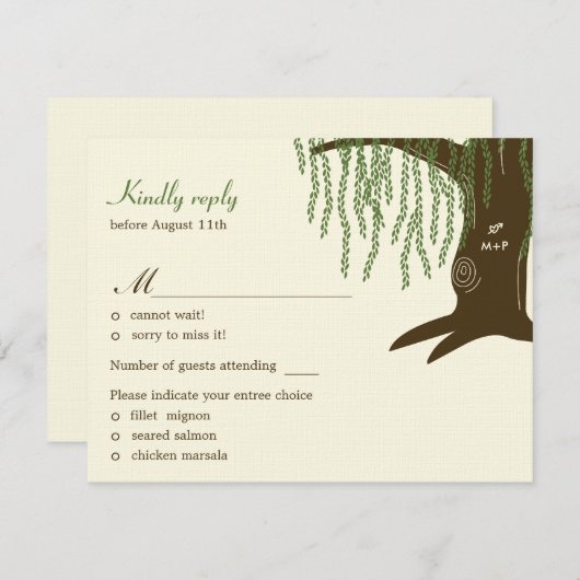 Willow Tree Wedding RSVP / Respaart (Voorkant / Achterkant)