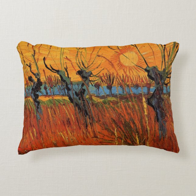 Willows at Sunset by Vincent van Gogh Accent Kussen (Voorkant)